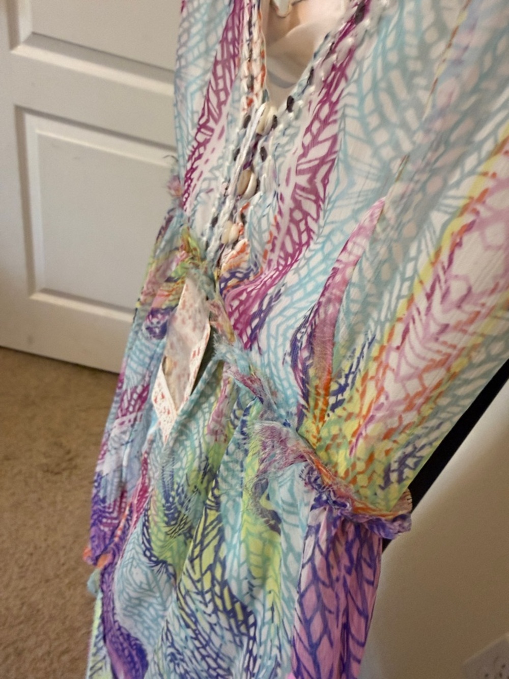 Free people 🌹Pastel Multicolor Maxi Dress with V-Neck - Picture 11 of 15